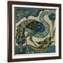 Tile Design of Heron and Fish, by Walter Crane-Walter Crane-Framed Giclee Print