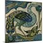 Tile Design of Heron and Fish, by Walter Crane-Walter Crane-Mounted Giclee Print