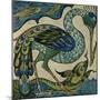 Tile Design of Heron and Fish, by Walter Crane-Walter Crane-Mounted Premium Giclee Print