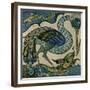 Tile Design of Heron and Fish, by Walter Crane-Walter Crane-Framed Giclee Print