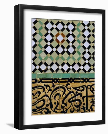 Tile Detail, Bou Inania Medersa, Meknes, Marocco, North Africa-Bruno Morandi-Framed Photographic Print