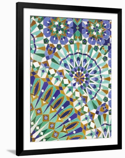 Tile Detail, Hassan II Mosque, Casablanca, Atlantic Coast, Morocco, North Africa-Walter Bibikow-Framed Premium Photographic Print