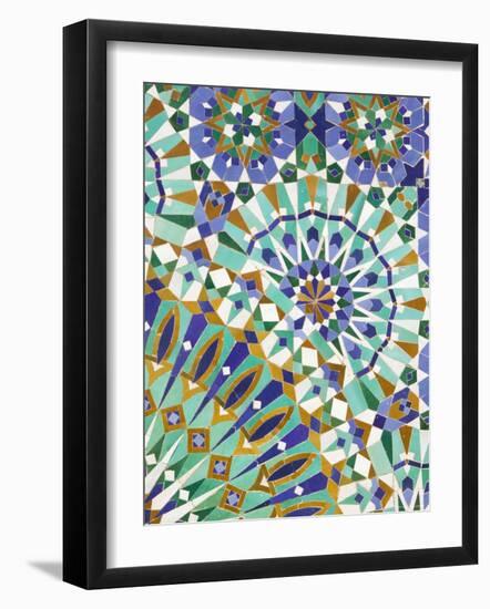 Tile Detail, Hassan II Mosque, Casablanca, Atlantic Coast, Morocco, North Africa-Walter Bibikow-Framed Photographic Print