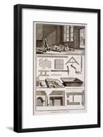 Tile-laying, from Diderot's 'Encyclopedie', 1751-72-null-Framed Giclee Print