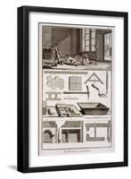 Tile-laying, from Diderot's 'Encyclopedie', 1751-72-null-Framed Giclee Print