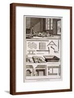 Tile-laying, from Diderot's 'Encyclopedie', 1751-72-null-Framed Giclee Print