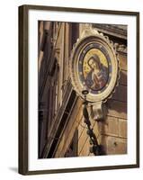 Tile Mosaic on Street Corner at Campo de Fiori, Rome, Italy-Connie Ricca-Framed Photographic Print