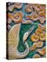 Tile Mural of Swans and Clouds in Forbidden City, Beijing, China-Janis Miglavs-Stretched Canvas