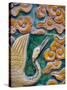 Tile Mural of Swans and Clouds in Forbidden City, Beijing, China-Janis Miglavs-Stretched Canvas