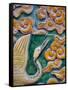 Tile Mural of Swans and Clouds in Forbidden City, Beijing, China-Janis Miglavs-Framed Stretched Canvas