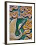 Tile Mural of Swans and Clouds in Forbidden City, Beijing, China-Janis Miglavs-Framed Photographic Print
