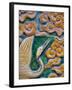 Tile Mural of Swans and Clouds in Forbidden City, Beijing, China-Janis Miglavs-Framed Photographic Print