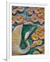 Tile Mural of Swans and Clouds in Forbidden City, Beijing, China-Janis Miglavs-Framed Photographic Print