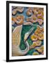 Tile Mural of Swans and Clouds in Forbidden City, Beijing, China-Janis Miglavs-Framed Photographic Print