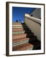 Tile Stairs in Shopping Center, Santa Barbara, California-Aaron McCoy-Framed Photographic Print