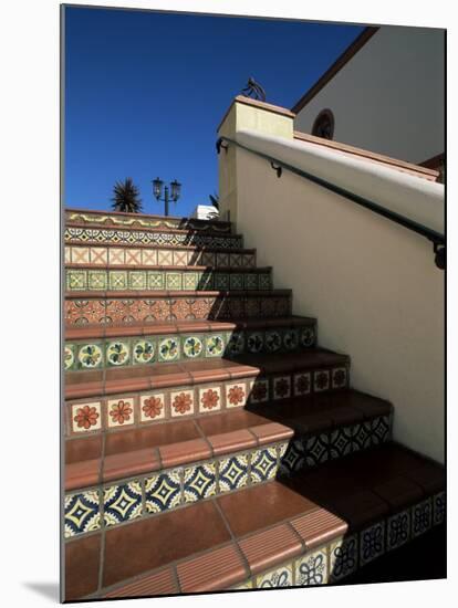 Tile Stairs in Shopping Center, Santa Barbara, California-Aaron McCoy-Mounted Photographic Print