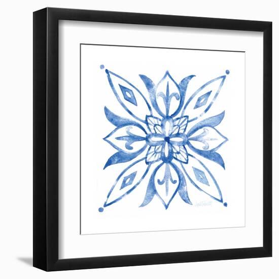 Tile Stencil II Blue-Anne Tavoletti-Framed Art Print