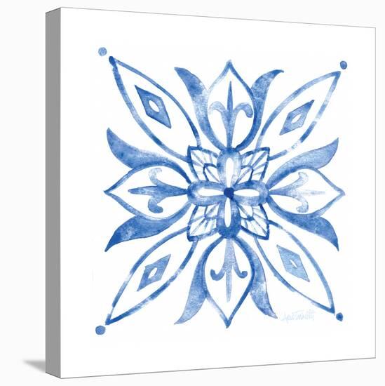 Tile Stencil II Blue-Anne Tavoletti-Stretched Canvas