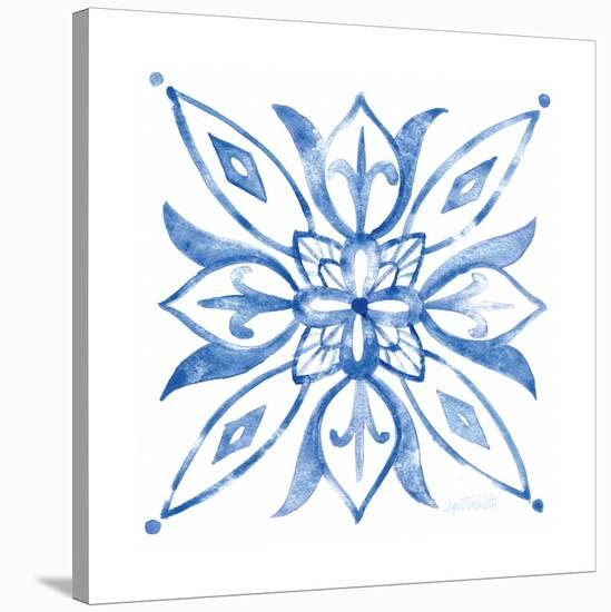 Tile Stencil II Blue-Anne Tavoletti-Stretched Canvas