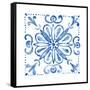 Tile Stencil IV Blue-Anne Tavoletti-Framed Stretched Canvas