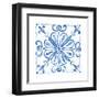 Tile Stencil IV Blue-Anne Tavoletti-Framed Art Print