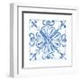 Tile Stencil IV Blue-Anne Tavoletti-Framed Art Print