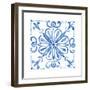 Tile Stencil IV Blue-Anne Tavoletti-Framed Art Print