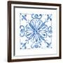 Tile Stencil IV Blue-Anne Tavoletti-Framed Art Print