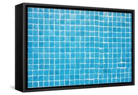 Tile Texture Background Of Bathroom Or Swimming Pool Tiles On Wall-rjmiguel-Framed Stretched Canvas