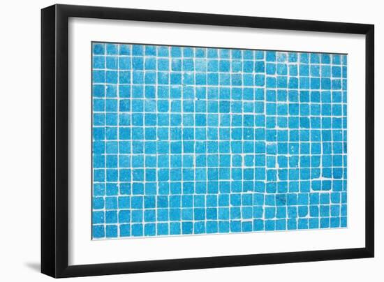 Tile Texture Background Of Bathroom Or Swimming Pool Tiles On Wall-rjmiguel-Framed Art Print