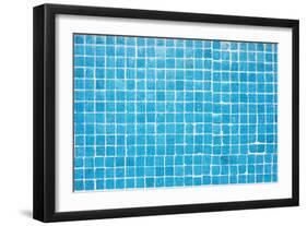 Tile Texture Background Of Bathroom Or Swimming Pool Tiles On Wall-rjmiguel-Framed Art Print
