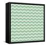 Tile Vector Pattern with Brown and White Zig Zag Print on Green Background-IngaLinder-Framed Stretched Canvas