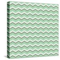 Tile Vector Pattern with Brown and White Zig Zag Print on Green Background-IngaLinder-Stretched Canvas