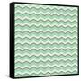 Tile Vector Pattern with Brown and White Zig Zag Print on Green Background-IngaLinder-Framed Stretched Canvas