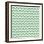 Tile Vector Pattern with Brown and White Zig Zag Print on Green Background-IngaLinder-Framed Art Print