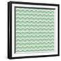 Tile Vector Pattern with Brown and White Zig Zag Print on Green Background-IngaLinder-Framed Art Print