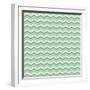 Tile Vector Pattern with Brown and White Zig Zag Print on Green Background-IngaLinder-Framed Art Print