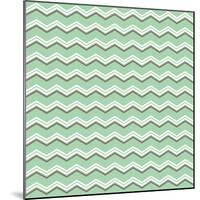 Tile Vector Pattern with Brown and White Zig Zag Print on Green Background-IngaLinder-Mounted Art Print