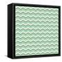 Tile Vector Pattern with Brown and White Zig Zag Print on Green Background-IngaLinder-Framed Stretched Canvas