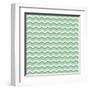 Tile Vector Pattern with Brown and White Zig Zag Print on Green Background-IngaLinder-Framed Art Print