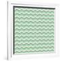 Tile Vector Pattern with Brown and White Zig Zag Print on Green Background-IngaLinder-Framed Art Print