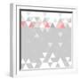 Tile Vector Pattern with Flat Surface Grey, Pink and White Triangle Background-IngaLinder-Framed Art Print