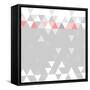 Tile Vector Pattern with Flat Surface Grey, Pink and White Triangle Background-IngaLinder-Framed Stretched Canvas