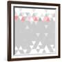 Tile Vector Pattern with Flat Surface Grey, Pink and White Triangle Background-IngaLinder-Framed Art Print