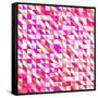 Tile Vector Pattern with White, Red, Orange, Pink and Violet Triangle Mosaic Background-IngaLinder-Framed Stretched Canvas