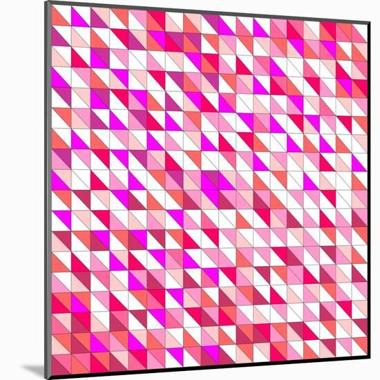 Tile Vector Pattern with White, Red, Orange, Pink and Violet Triangle Mosaic Background-IngaLinder-Mounted Art Print