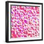 Tile Vector Pattern with White, Red, Orange, Pink and Violet Triangle Mosaic Background-IngaLinder-Framed Art Print