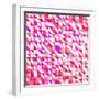 Tile Vector Pattern with White, Red, Orange, Pink and Violet Triangle Mosaic Background-IngaLinder-Framed Art Print