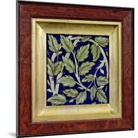 Tile with a Leaf Design (Pottery)-William De Morgan-Mounted Giclee Print