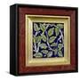 Tile with a Leaf Design (Pottery)-William De Morgan-Framed Stretched Canvas